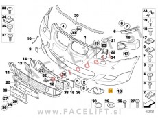 BMW 5 E60 E61 M 03-10 mreža sprednjega odbijača leva