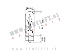 Halogenska žarnica W1,2W (W2x4,6d) / Narva / 1,2W / 12V
