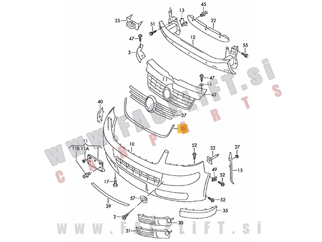 VW T5 / (03-09) / okvir maske VW T5 / (03-09) / okvir maske