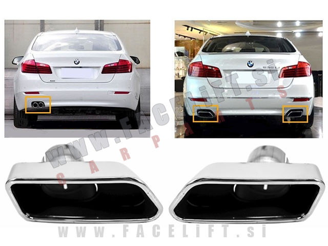 BMW 5 F10 F11 10-17 nastavki za izpuh kromirani (sijaj) BMW 5 F10 F11 10-17 nastavki za izpuh kromirani (sijaj)