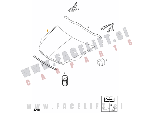 Opel Astra H / A04 (03-07) / pokrov motorja