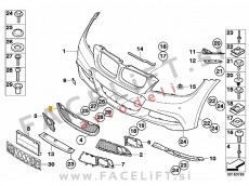 BMW 3 E90 E91 LCI M 08-12 mreža sprednjega odbijača srednja