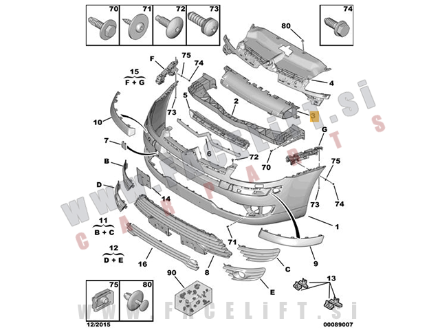 Citroen C4 / LA LC (04-10) / nosilec sprednjega odbijača Citroen C4 / LA LC (04-10) / nosilec sprednjega odbijača