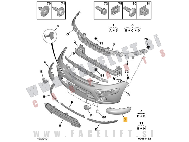 Citroen C3 / FC (05-10) / letev sprednjega odbijača / desna