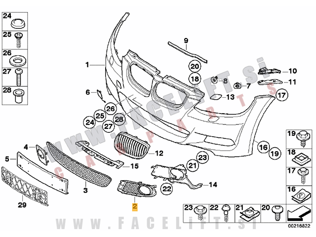 BMW 3 E92 E93 M 06-10 mreža sprednjega odbijača leva