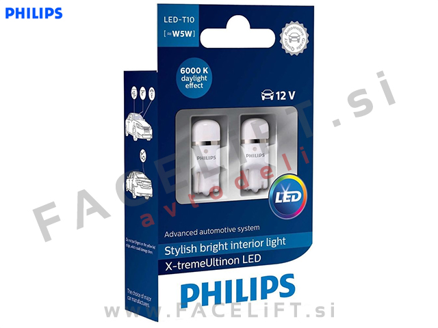 LED žarnice Philips X-tremeUltinon LED 6000K T10 W5W 12V