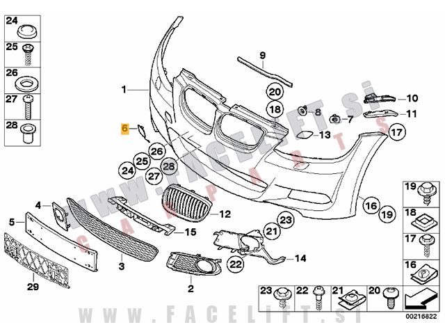 BMW 3 E92 E93 M 06-10 pokrov vlečne kljuke sprednji