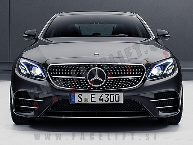Mercedes E W213 16-20 maska Diamond Black AMG E43 izgled Mercedes E W213 16-20 maska Diamond Black AMG E43 izgled