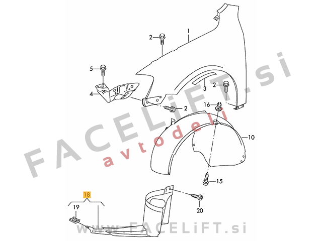 VW Passat B7 10-14 sprednji kolotek sprednji del desni