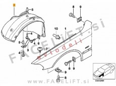 BMW 5 E39 95-03 sprednji kolotek, zadnji del desni BMW 5 E39 95-03 sprednji kolotek, zadnji del desni