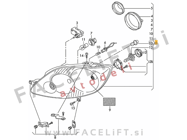 VW Golf Plus 09-14 žaromet desni