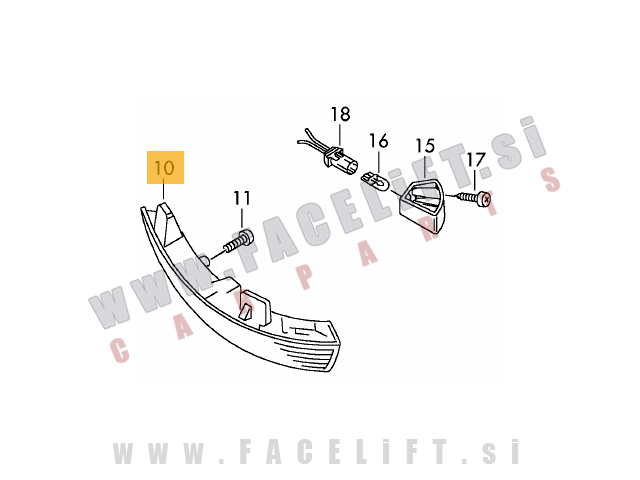 VW Golf Plus 09-14 LED smernik bočnega ogledala desni VW Golf Plus 09-14 LED smernik bočnega ogledala desni