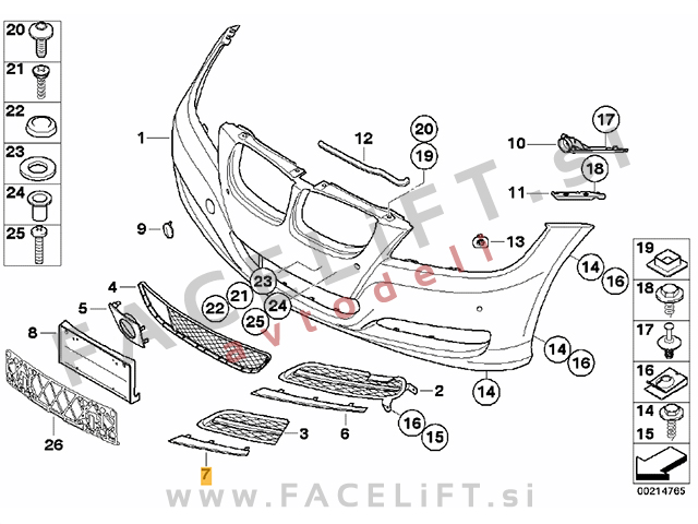 BMW 3 E90 E91 LCI 08-12 letev sprednjega odbijača desna