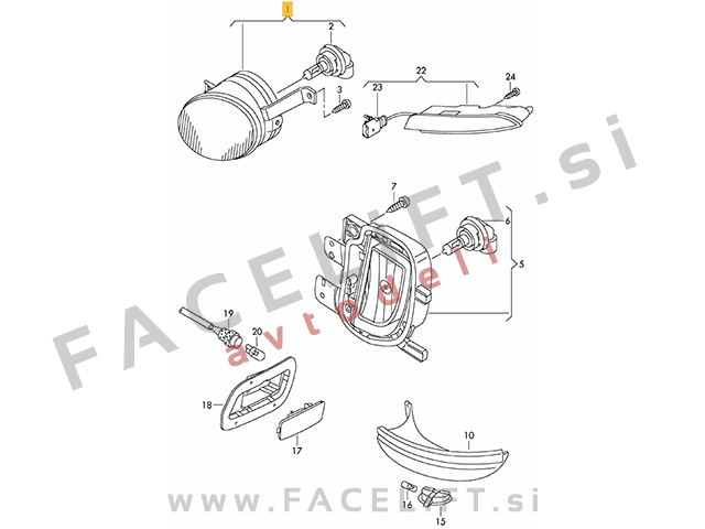 Volkswagen Beetle 11-19 meglenka leva Volkswagen Beetle 11-19 meglenka leva