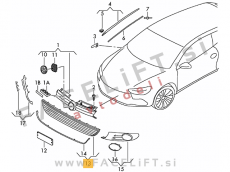 VW Golf 6 08-12 mreža sprednjega odbijača srednja