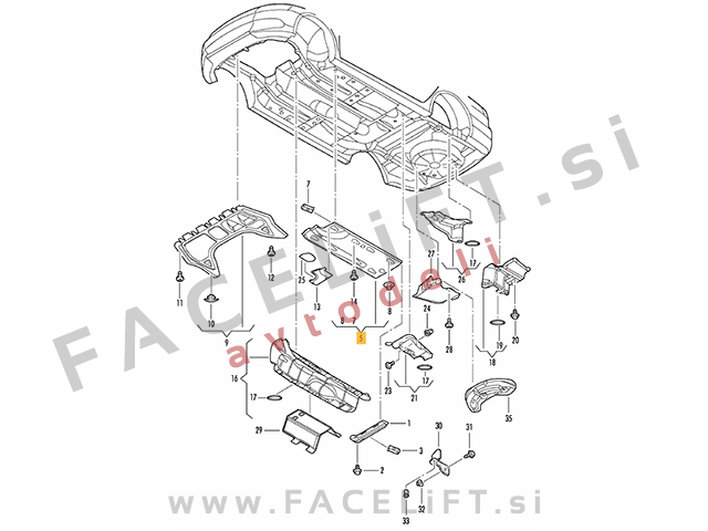 Audi A3 8P 8PA 03-12 zaščita motorja leva