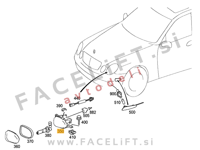 Mercedes E S211 W211 04-06 meglenka leva