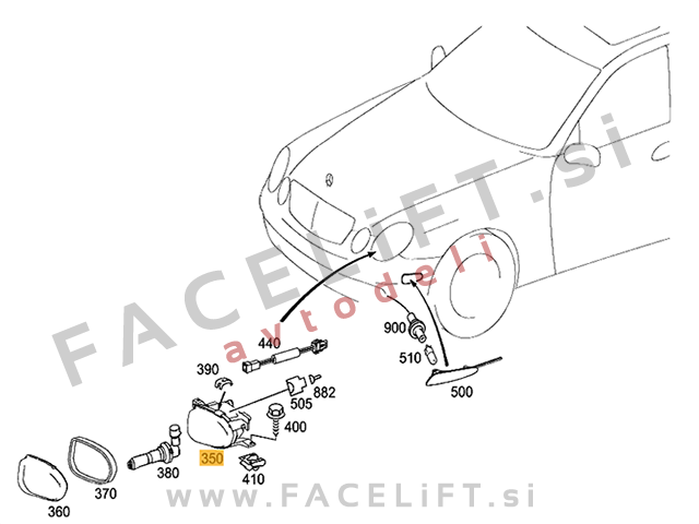 Mercedes E S211 W211 04-06 meglenka desna