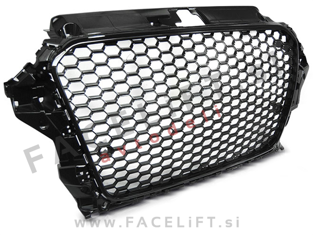 Audi A3 8V 12-16 maska RS3 izgled črna (sijaj)