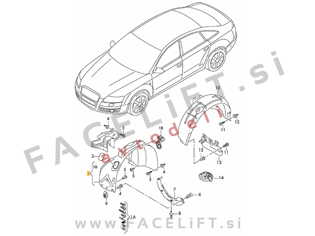 Audi A6 4F C6 08-11 sprednji kolotek desni