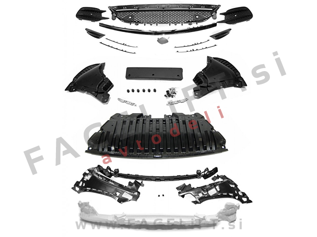Mercedes E W213 16-19 sprednji odbijač AMG E43 izgled PDC