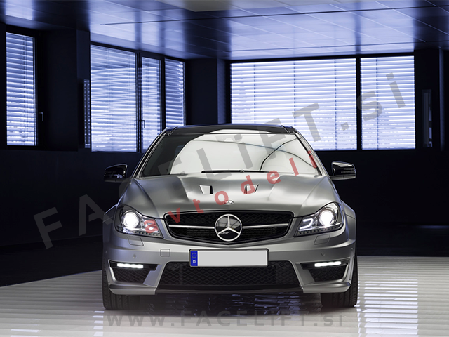 Mercedes C S204 W204 11-14 sprednji odbijač AMG C63 izgled PDC SRA