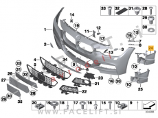 BMW 3 GT F34 13- nosilec sprednjega M odbijača levi