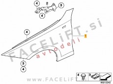 BMW 3 E90 E91 05-12 sprednji blatnik levi