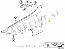 BMW 3 E90 E91 05-12 sprednji blatnik levi BMW 3 E90 E91 05-12 sprednji blatnik levi