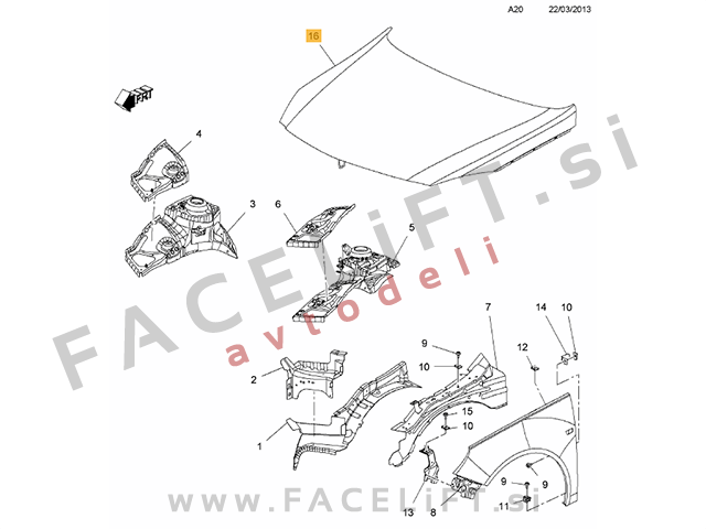 Opel Insignia / G09 (08-13) / pokrov motorja
