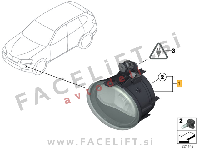 BMW X3 F25 10-17 meglenka leva