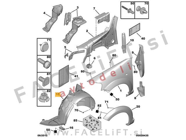 Citroen C3 05-10 sprednji kolotek desni