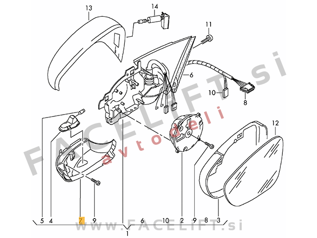VW Passat B7 10-14 LED smernik bočnega ogledala levi