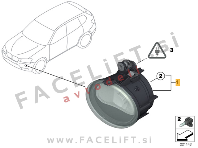 BMW X1 F48 15- meglenka desna
