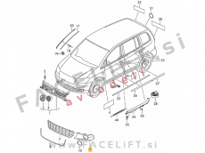 VW Touran 1T3 10-15 mreža sprednjega odbijača desna VW Touran 1T3 10-15 mreža sprednjega odbijača desna