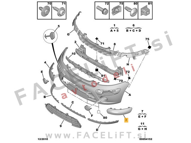 Citroen C3 / FC (05-10) / letev sprednjega odbijača / leva