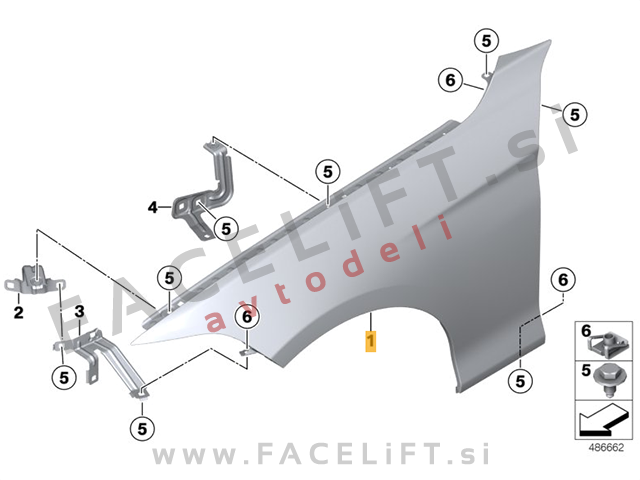 BMW 3 GT / F34 (13- ) / sprednji blatnik / levi