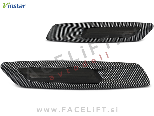 BMW 1 / E81 E82 E87 E88 (04-13) / bočni LED smerniki / karbon / zatemnjeni (smoke)