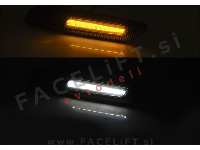 BMW 1 / E81 E82 E87 E88 (04-13) / bočni LED smerniki / karbon / zatemnjeni (smoke)