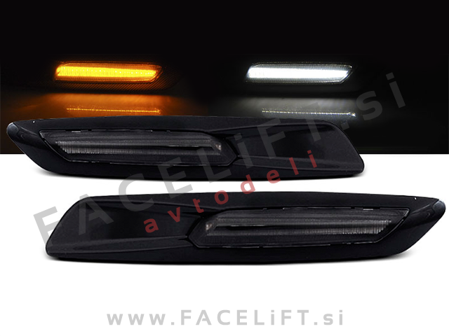 BMW 5 E60 E61 03-10 bočni LED smerniki črni sijaj zatemnjeni