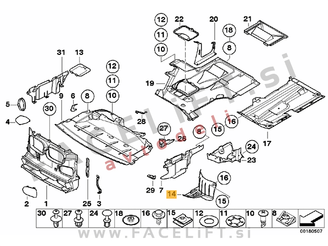 BMW 5 E39 95-03 sprednji kolotek, sprednji del levi