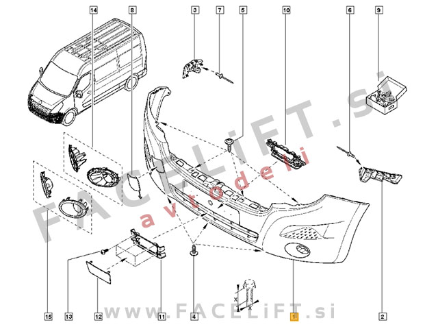 Renault Master / (10- ) / sprednji odbijač Renault Master / (10- ) / sprednji odbijač