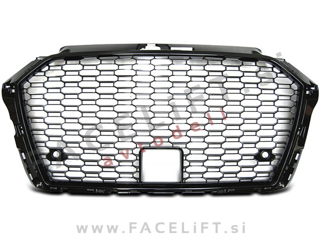 Audi A3 8V 16-20 maska RS3 izgled črna (sijaj)