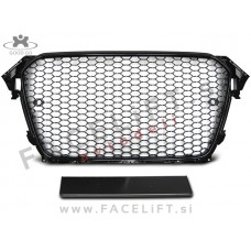 Audi A4 B8 8K 11-15 maska RS4 izgled črni (sijaj) okvir, črna (mat) notranja mreža