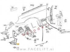 Mercedes CLK C209 02-10 sprednji kolotek sprednji del desni