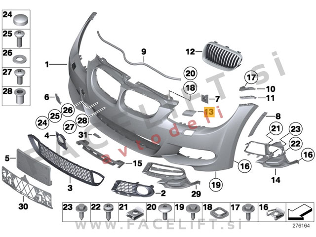 BMW 3 E92 93 LCI M 10-14 pokrov sistema za pranje žarometov SRA desni