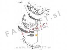 Seat Ibiza / 6J (08-12) / mreža sprednjega odbijača / desna