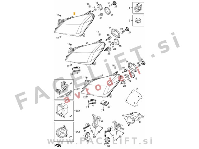 Opel Astra H 07-12 žaromet desni Opel Astra H 07-12 žaromet desni
