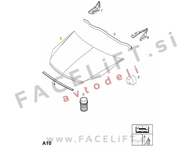 Opel Astra H 03-12 pokrov motorja