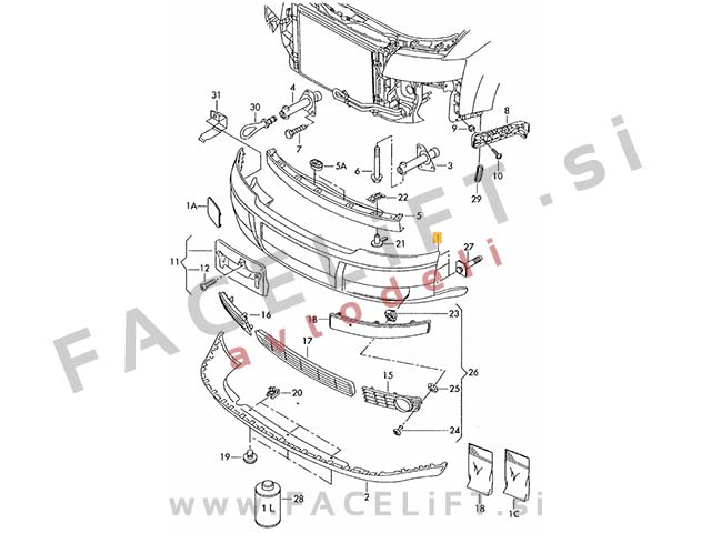 Audi A4 B6 8E 00-04 sprednji odbijač Audi A4 B6 8E 00-04 sprednji odbijač